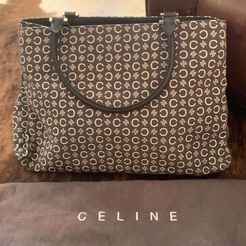 Celine fabric tote with dust bag